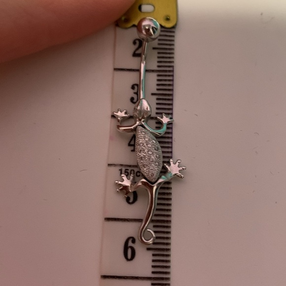 14K White Gold Lizard Belly Ring - Picture 6 of 6
